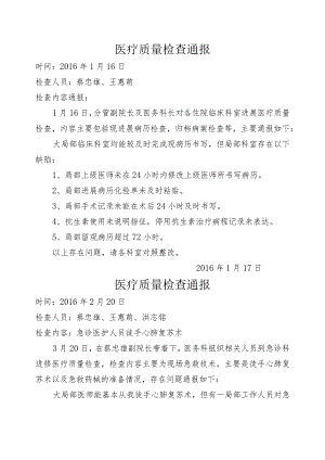 医疗质量检查通报.docx