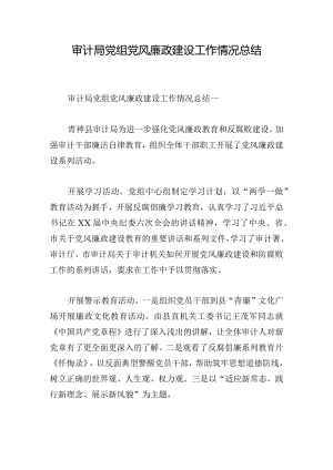 审计局党组党风廉政建设工作情况总结.docx
