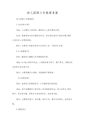 幼儿园骑小车教案5篇.docx