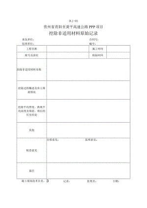 挖除非适用材料原始记录.docx