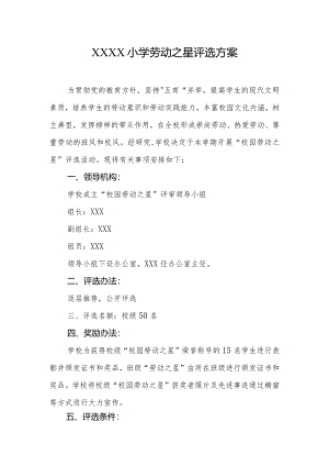 小学劳动之星评选方案.docx