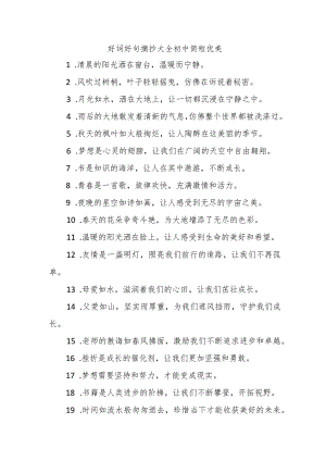 好词好句摘抄大全初中简短优美.docx