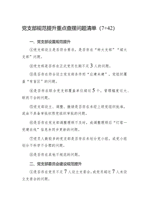 党支部规范提升重点查摆问题清单（7+42）.docx