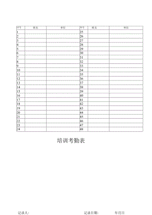 培训考勤表HJ.docx