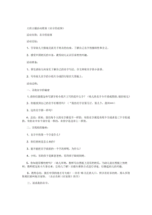 幼儿园大班主题活动教案《名字的故事》.docx