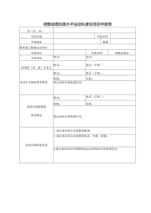 调整或增加高水平运动队建设项目申报表.docx
