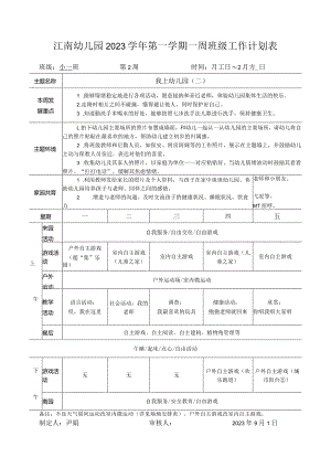 幼儿园：2小一班周计划 第二周.docx