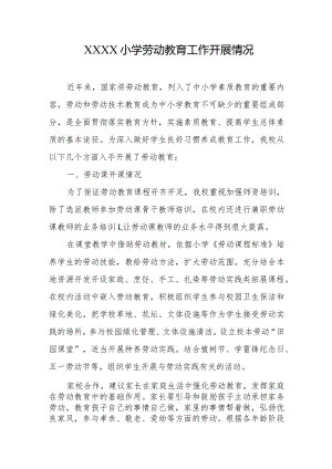 小学劳动教育工作开展情况.docx
