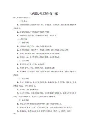 幼儿园小班工作计划(精).docx