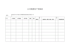 公司购置资产明细表.docx