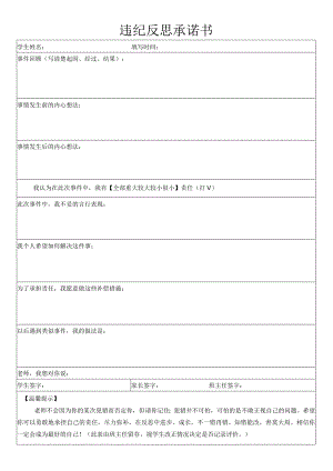 学生反思承诺书.docx