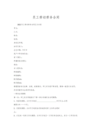 员工劳动劳务合同.docx
