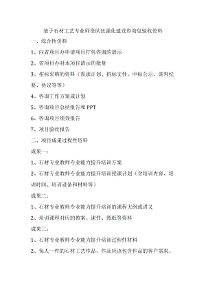 08基于石材工艺专业师资队伍强化建设咨询包验收资料2.docx
