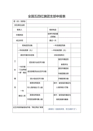 全国五四红旗团支部申报表.docx