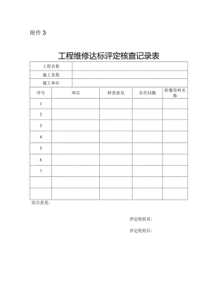 附件3--工程维修达标评定核查记录表.docx