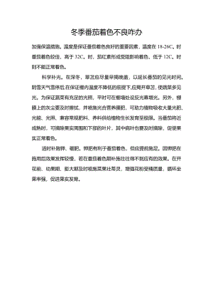 冬季番茄着色不良咋办.docx