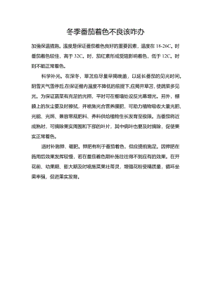 冬季番茄着色不良该咋办.docx