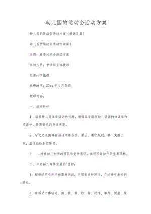 幼儿园的运动会活动方案.docx