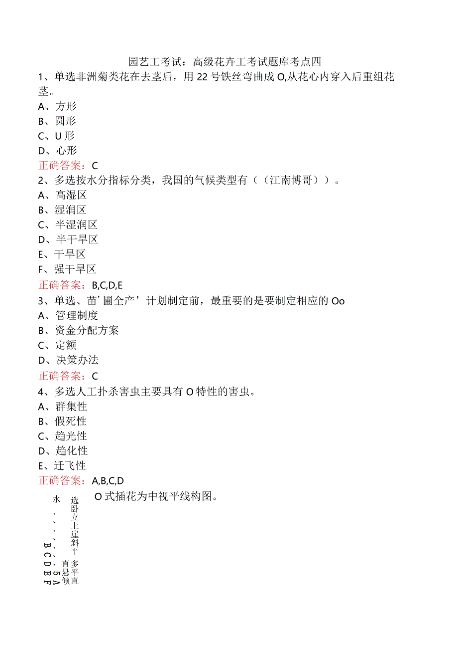 园艺工考试：高级花卉工考试题库考点四.docx_第1页
