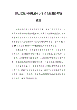 博山区教体局开展中小学校食堂财务专项检查.docx