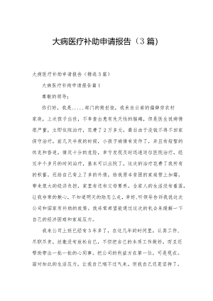 大病医疗补助申请报告（3篇）.docx