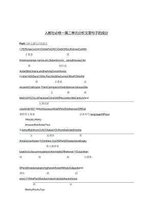 人教版（2019）必修第一册Unit2 Travelling Around分析文章句子的成分讲义素材.docx