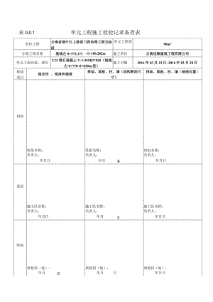 表0.0.1单元工程施工检验记录备查表-2.docx