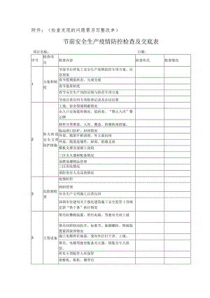 节前安全生产疫情防控检查及交底表.docx