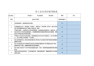 员工安全责任制考核表坪山厨师.docx