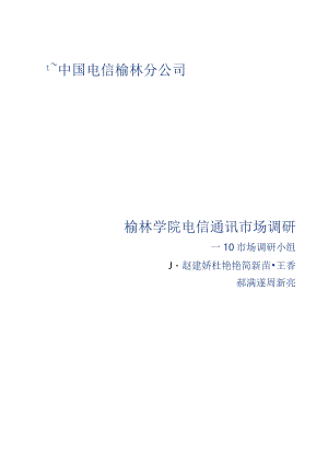 榆林学院电信通讯市场调研报告(终).docx
