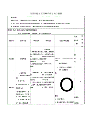 第五章排球正面双手垫球教学设计（表格式）2022-2023学年人教版初中体育与健康七年级全一册.docx