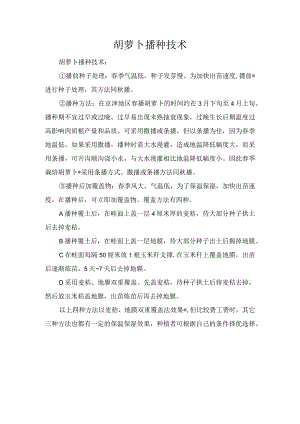 胡萝卜播种技术.docx