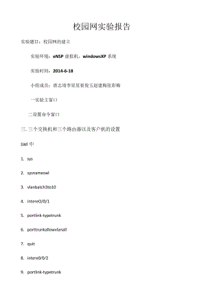 校园网实验报告文档.docx