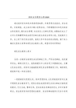 部队安全教育心得2020.docx