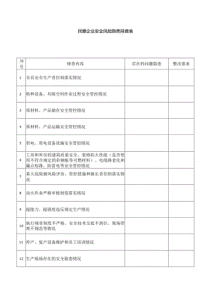民爆企业安全风险隐患排查表.docx