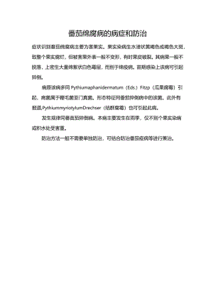 番茄绵腐病的病症和防治.docx