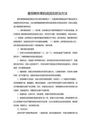 番茄畸形果的成因及防治方法.docx
