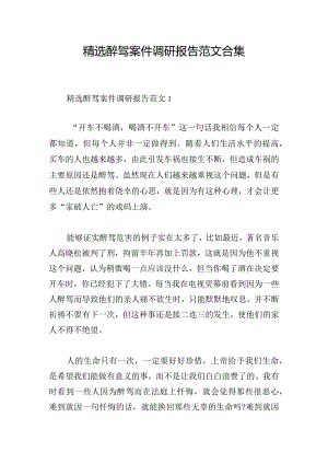 精选醉驾案件调研报告范文合集.docx