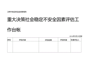 重大决策社会稳定风险评估工作台帐.docx