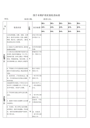 某医院围手术期护理质量检查标准.docx