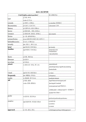 牛津译林版（2019）必修第二册Unit1Lightscameraaction!单词词组默写清单（有答案）.docx