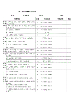 某医院护士长节假日检查标准.docx