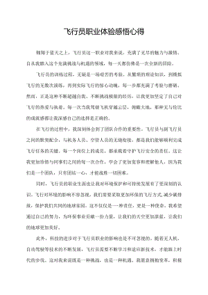 飞行员职业体验感悟心得.docx