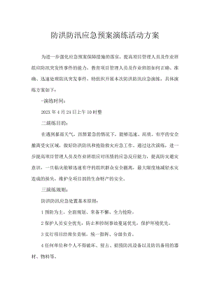 防洪防汛应急预案演练活动方案.docx