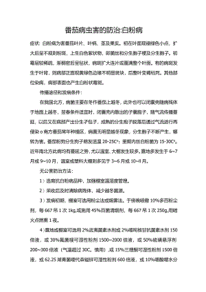 番茄病虫害的防治：白粉病.docx