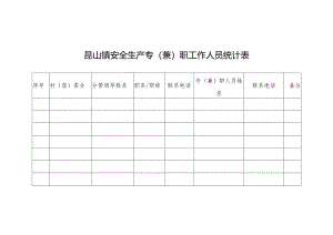 昆山镇安全生产专(兼)职工作人员统计表.docx