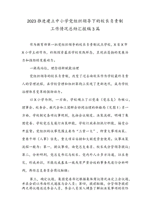 推进建立中小学党组织领导下的校长负责制工作情况总结汇报最新精选版3篇.docx