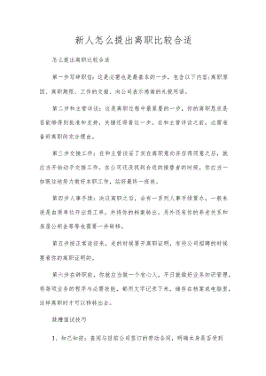 新人怎么提出离职比较合适.docx