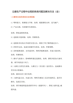 立磨生产过程中出现的各类问题及解决方法(全).docx