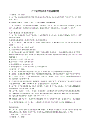 杠杆的平衡条件专题辅导练习.docx